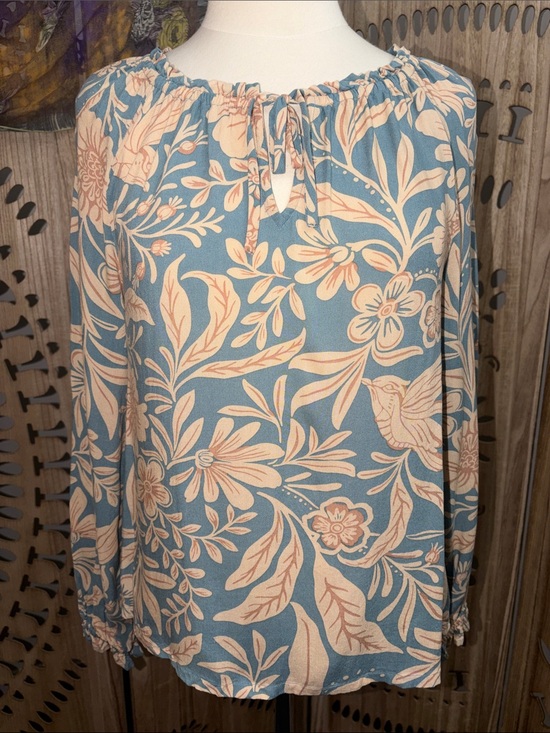 Patrons of Peace Tops - PATRONS OF PEACE - Boho floral long sleeve blouse - Small